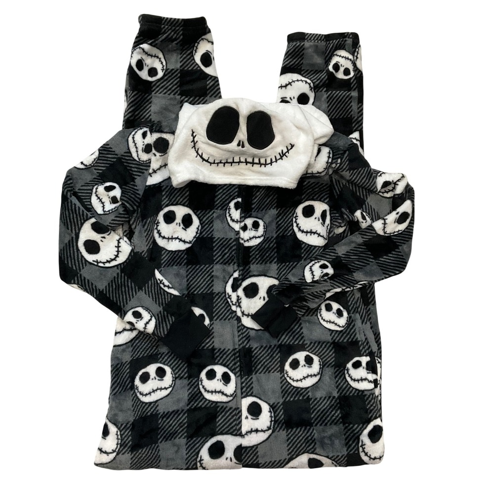 Disney Nightmare Before Christmas Jack Skellington Plaid Jumpsuit Pajamas Small